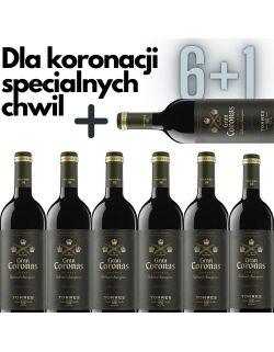 ZESTAW 6+1 Grand Coronas Cabernet Sauvignon Tempranillo, Torres, Katalonia Hiszpania 13,5%